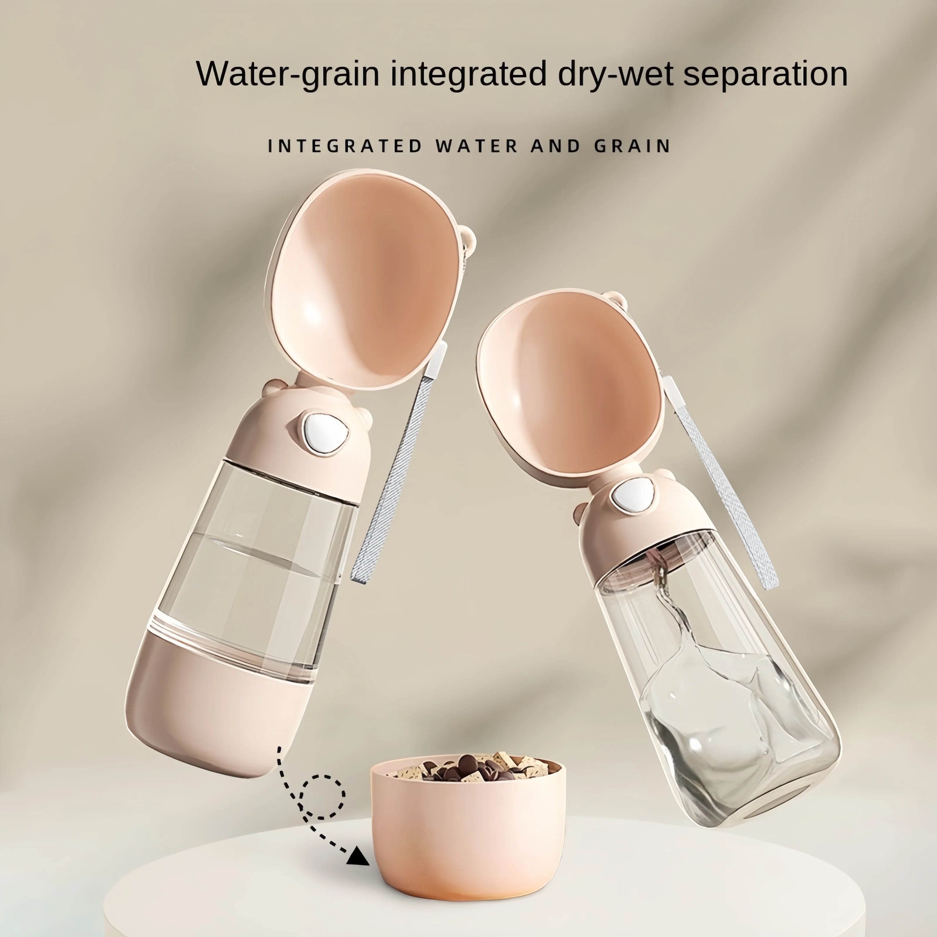 Dog Travel Water Bottle with Food Compartment