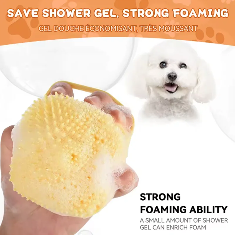 Pet Bath Brush with Shampoo Dispenser