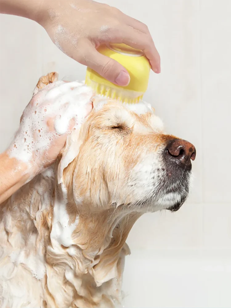 Pet Bath Brush with Shampoo Dispenser